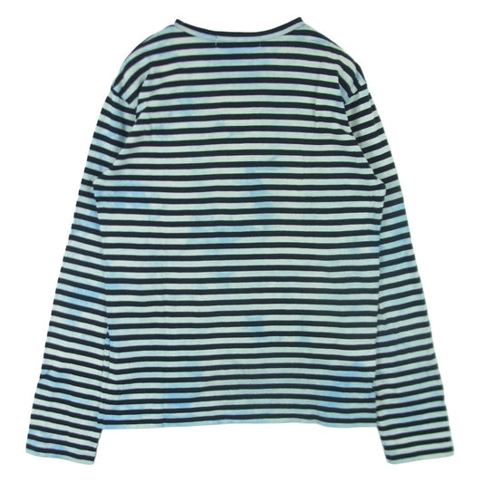 BLACK COMME des GARCONS ブラックコムデギャルソン 1C-T009 AD2015 製品染め ボーダー 長袖 Tシャツ ロンT カットソー ブラック系 ホワイト系 M【中古】