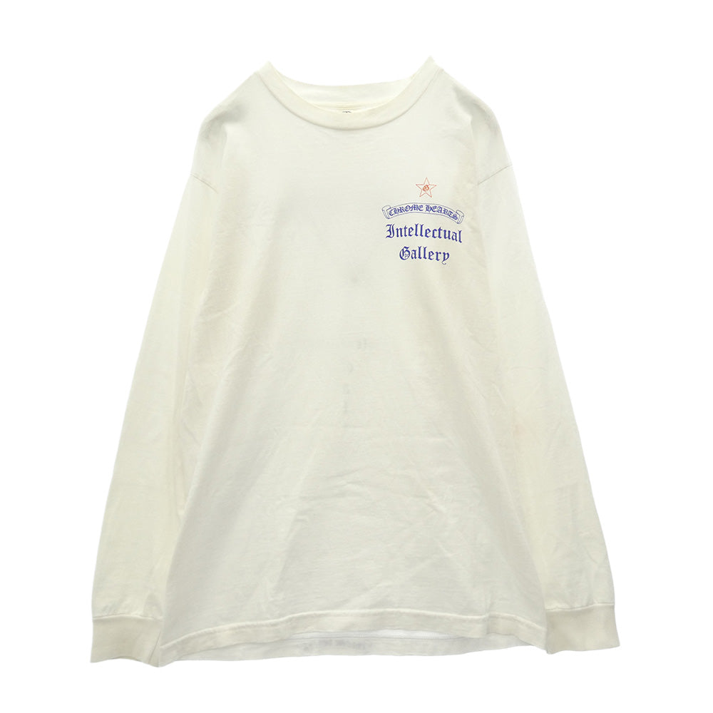 CHROME HEARTS クロムハーツ（原本無） OLD Intellectual Gallery L/S TEE GALF 別注 ギャラリープリント スクロールラベル 長袖 Tシャツ カットソー ホワイト系 M【中古】 CHROME HEARTS クロムハーツ（原本無） OLD Intellectual Gallery L/S