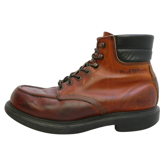 RED WING レッドウィング 8804 USA製 刺繍羽根タグ スーパーソール 6インチ モックトゥ ブーツ 赤茶 ブラウン系 8.5【中古】