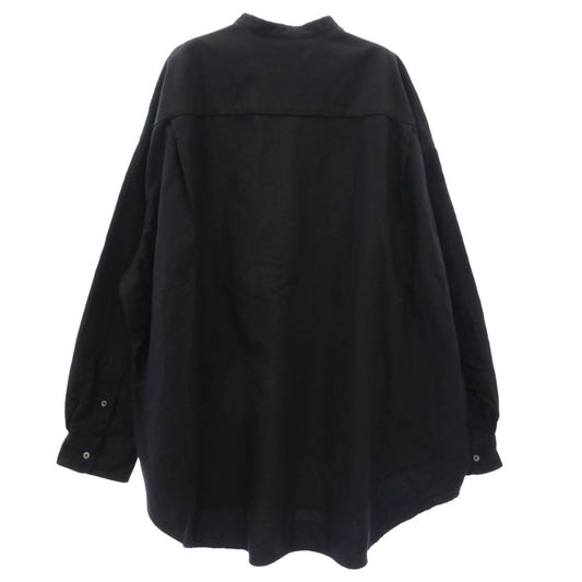 GRAPHPAPER グラフペーパー 26SS GM261-50022B Oxford L/S Oversized Band Collar Shirt オックスフォード オーバーサイズ バンドカラー 長袖 シャツ ブラック系 0/S【美品】【中古】