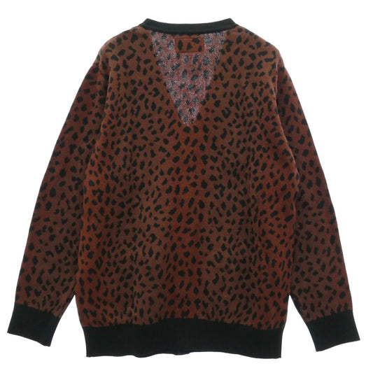 WACKO MARIA ワコマリア 20SS-WMK-KN07 LEOPARD CARDIGAN レオパード ニット カーディガン ブラウン系 ブラック系 L【美品】【中古】