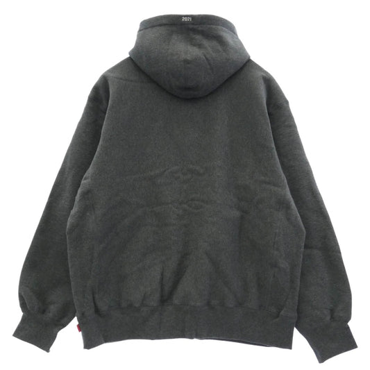 Supreme シュプリーム 21AW Box Logo Hooded Sweatshirt ボックスロゴ フーデッド スウェットシャツ フーディー パーカー グレー系 L【極上美品】【中古】