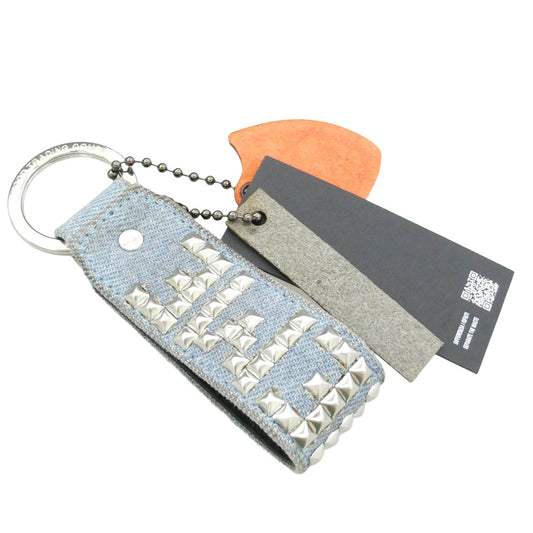 Supreme シュプリーム 23SS × HTC Hollywood Trading Company Studded Keychain スタッズ デニム キーチェーン ライトブルー系 シルバー系 2.5×7.6cm【中古】