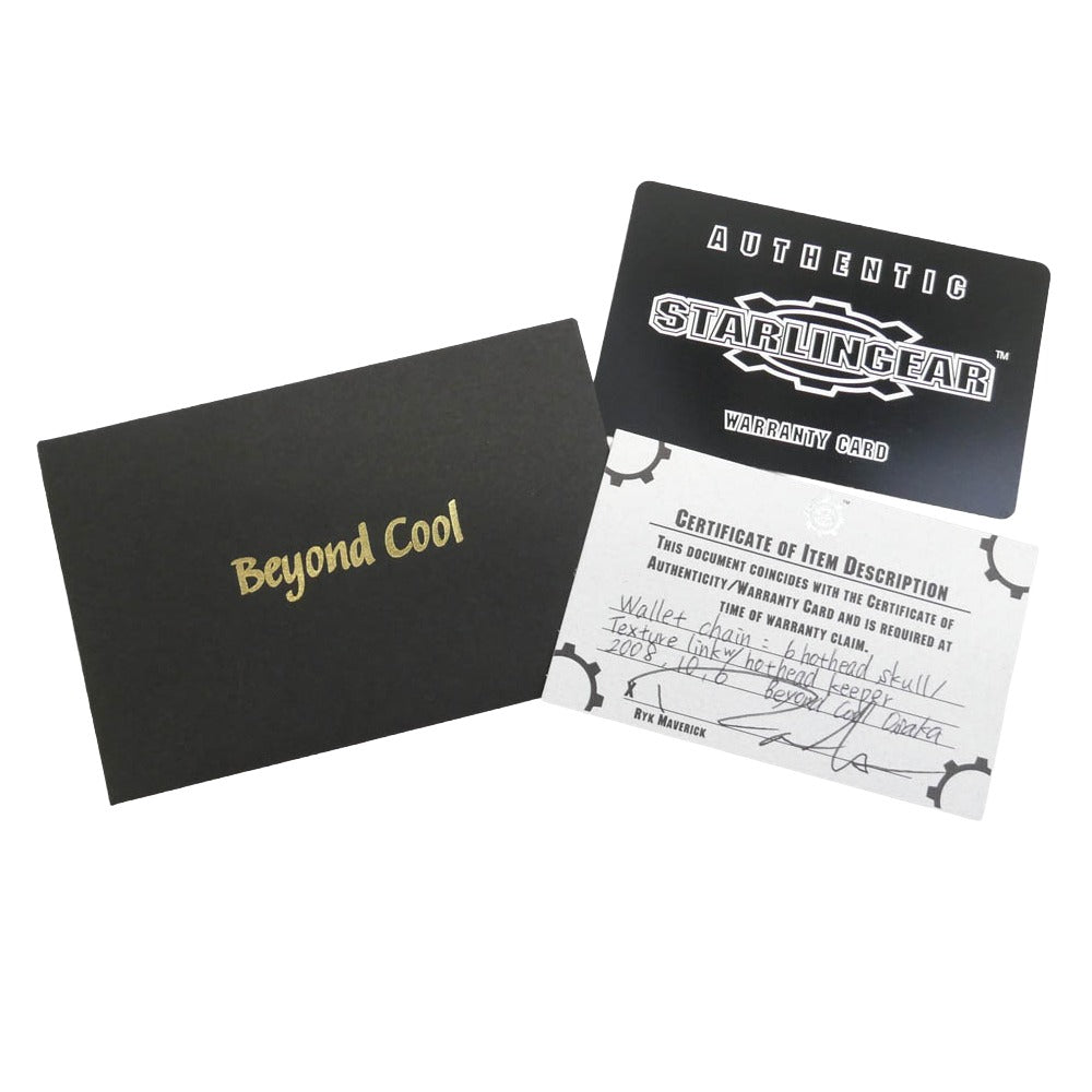 STARLIN GEAR スターリンギア ギャランティ付属 Wallet chain 6 hothead skull Texture link hothead keeper 6 ホットヘッドスカル テクスチャリンク ホットヘッド キーパー ウォレットチェーン シルバー系【中古】