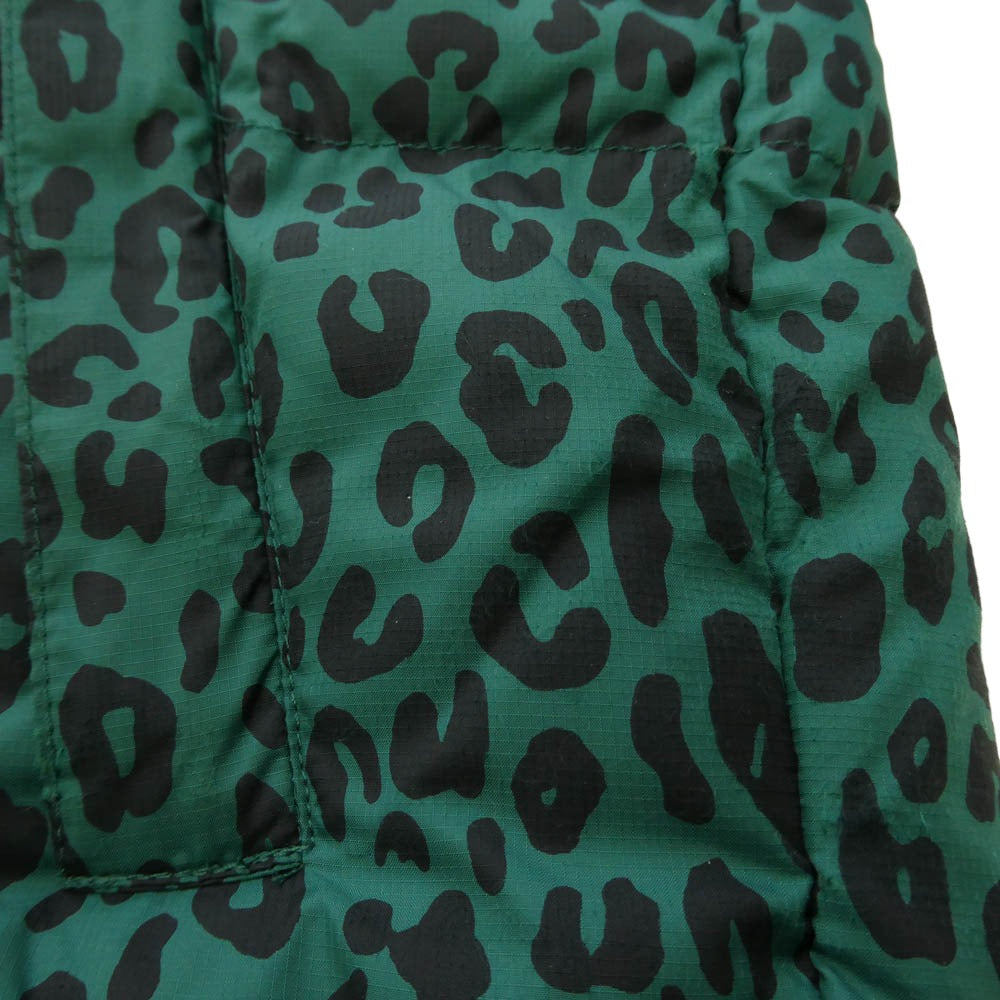 Supreme シュプリーム THE NORTH FACE ノースフェイス 11AW ND19100 × THE NORTH FACE ノースフェイス Nuptse Down Jacket Leopard レオパード柄 ヌプシ ダウンジャケット グリーン系 M【中古】