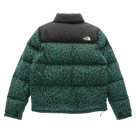 Supreme シュプリーム THE NORTH FACE ノースフェイス 11AW ND19100 × THE NORTH FACE ノースフェイス Nuptse Down Jacket Leopard レオパード柄 ヌプシ ダウンジャケット グリーン系 M【中古】