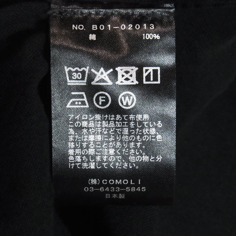 COMOLI コモリ 25SS B01-02013 コットン オックス シャツ ブラック系 4【中古】