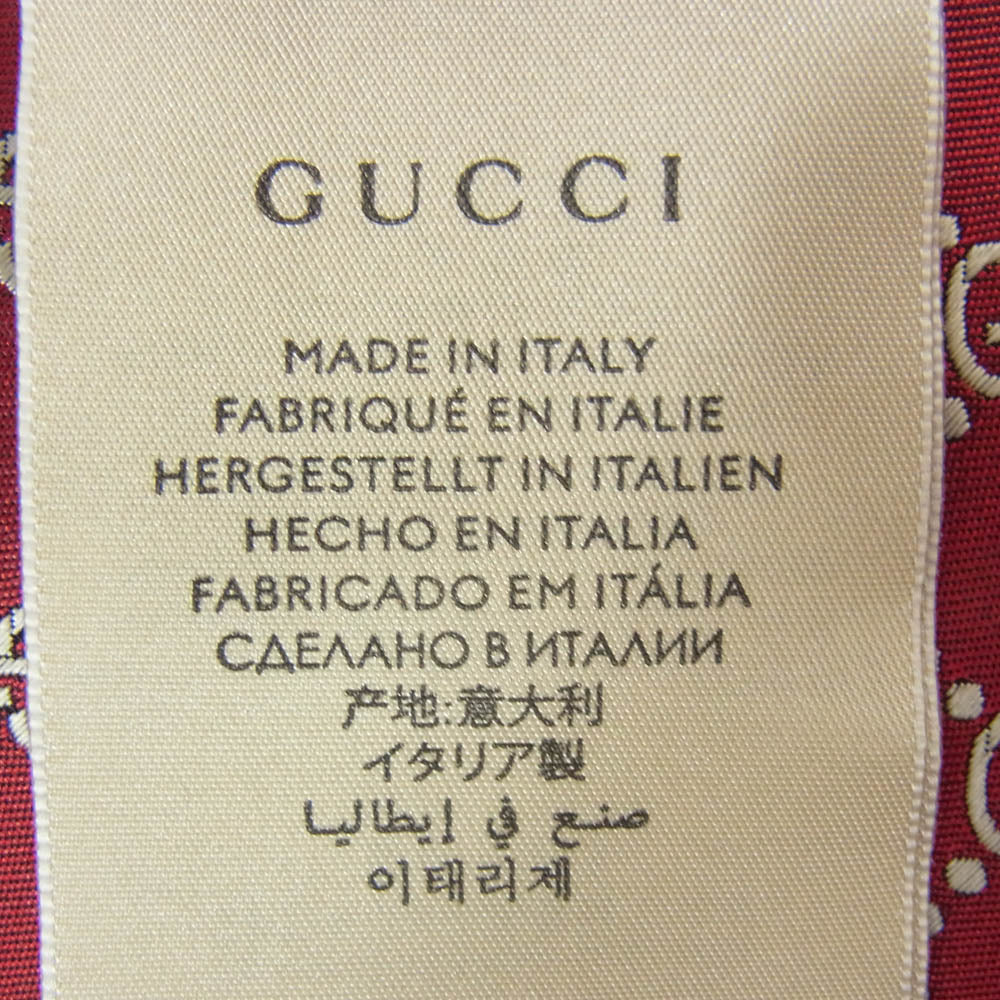 GUCCI グッチ 499695 4B002 ARGOS GG総柄 ロゴ シルク ネクタイ レッド系【中古】