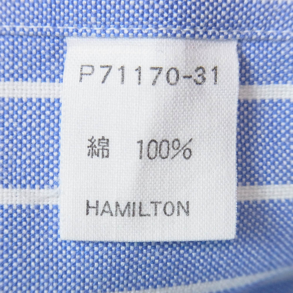 POLO RALPH LAUREN ポロ・ラルフローレン ボタンダウン ポニー刺繍 コットン ストライプ シャツ ライトブルー系 L【美品】【中古】