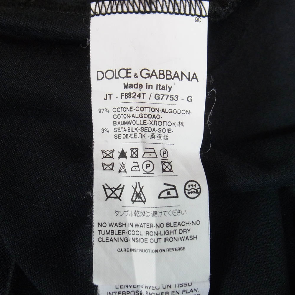 DOLCE&GABBANA ドルチェアンドガッバーナ シルク混 ロングスリーブ カットソー ブラック系 36【中古】