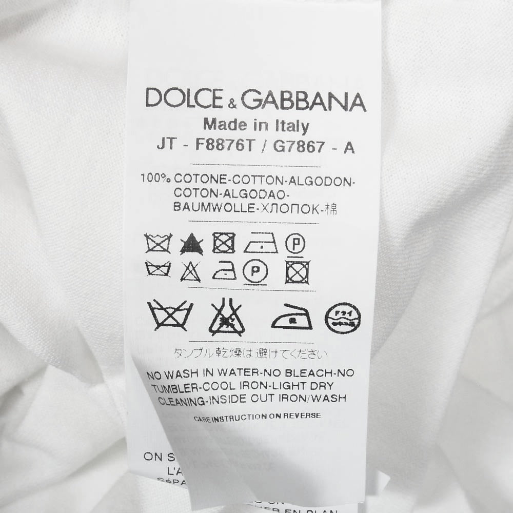 DOLCE&GABBANA ドルチェアンドガッバーナ レース クルーネック カットソー 半袖 Tシャツ ホワイト系 36【中古】