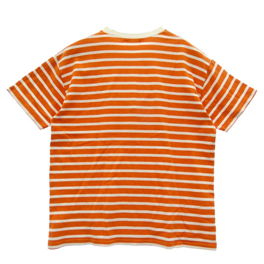 A BATHING APE アベイシングエイプ 90s ボーダー 半袖 Tシャツ オレンジ系 L【中古】