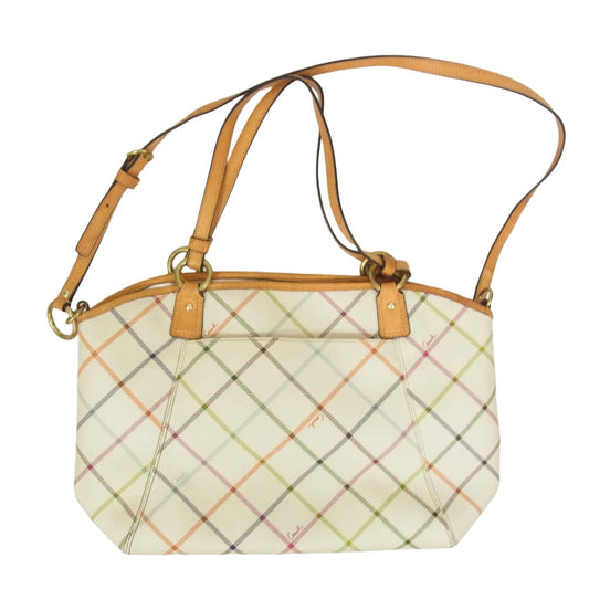 COACH コーチ F21924 2WAY レザー ショルダートート バッグ オフホワイト系【中古】