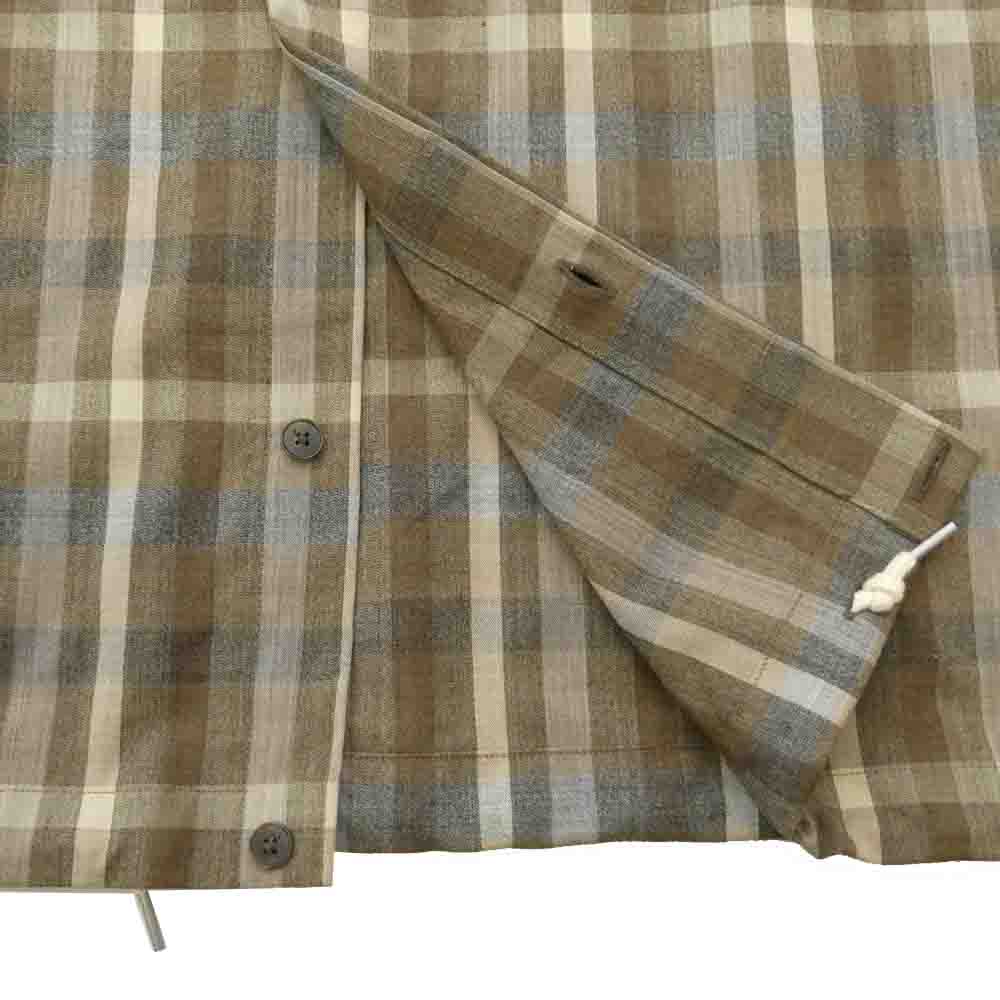 AURALEE オーラリー 26SS A26SS02TC SUPER FINE TROPICAL WOOL CHECK HALF-SLEEVED SHIRT トロピカル ウール チェック 半袖 シャツ ブラウン系 5【極上美品】【中古】