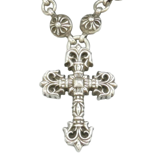 CHROME HEARTS クロムハーツ(原本有) #1 CRSBL CHN FILIG CRS クロスボールチェーン フィリグリークロスXS ネックレス シルバー系【中古】