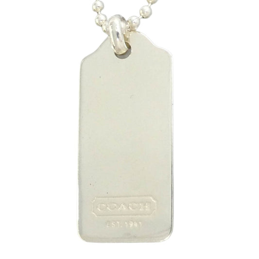 COACH コーチ シグネチャー ロンデル シルバー ロゴプレート ネックレス 925 SILVER シルバー系【中古】