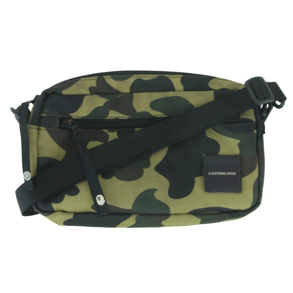 A BATHING APE アベイシングエイプ 001GDC201015X 1st ファースト カモ 猿迷彩 CORDURA コーデュラ ポーチ ショルダー バッグ グリーン系 カーキ系 ブラック系【中古】 A BATHING APE アベイシングエイプ 001GDC201015X 1st ファースト カモ