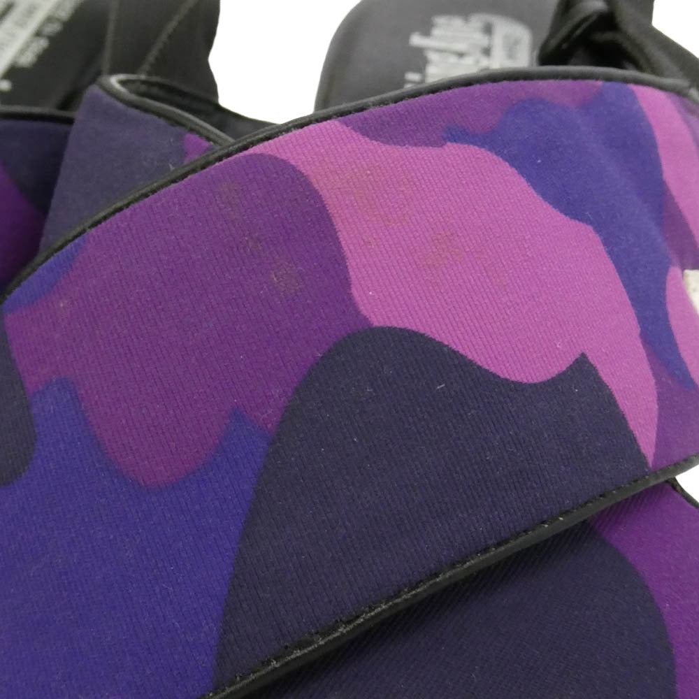 A BATHING APE アベイシングエイプ COLOR CAMO PLATFORM SANDALS カラーカモ プラットフォーム 厚底 シャークソール ストラップ サンダル パープル系 不明【中古】