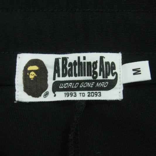 A BATHING APE アベイシングエイプ 001PTF801004X サイドライン BAPE ロゴ スウェット ジョガー パンツ ブラック系 ホワイト系 M【美品】【中古】