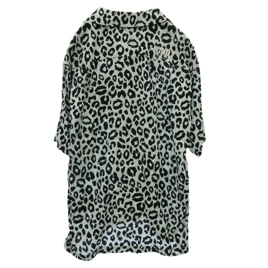 WIND AND SEA ウィンダンシー MINEDENIM マインデニム 24SS WDS-C-MND-24-Q4-03 × MINEDENIM マインデニム Lips Leopard Print Open Collar SH リップ レオパード プリント 開襟 オープンカラー 半袖 シャツ ライトブルー系 M【極上美品】【中古】