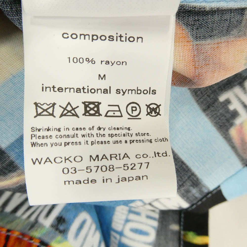 WACKO MARIA ワコマリア 26SS MD-WM-HI01 MULHOLLAND DRIVE S/S HAWAIIAN SHIRT TYPE-1 マルホランド・ドライブ ハワイアン アロハ 開襟 オープンカラー 半袖 シャツ Mサイズ ライトブルー系 M【新古品】【未使用】【中古】