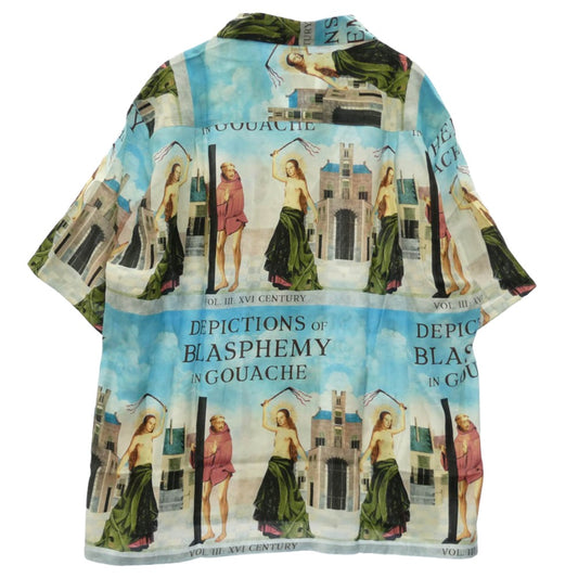 WACKO MARIA ワコマリア 26SS TPS-WM-HI05 T.P.S. S/S HAWAIIAN SHIRT TYPE-5 ハワイアン アロハ 開襟 オープンカラー 半袖 シャツ Lサイズ ライトブルー系 L【新古品】【未使用】【中古】