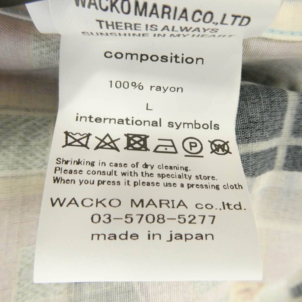 WACKO MARIA ワコマリア 26SS TPS-WM-HI05 T.P.S. S/S HAWAIIAN SHIRT TYPE-5 ハワイアン アロハ 開襟 オープンカラー 半袖 シャツ Lサイズ ライトブルー系 L【新古品】【未使用】【中古】