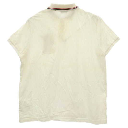 MONCLER モンクレール D20918301200 MAGLIA POLO MANICA CORTA ワッペン フェイス ロゴ 半袖 ポロシャツ オフホワイト系 XXXL【中古】