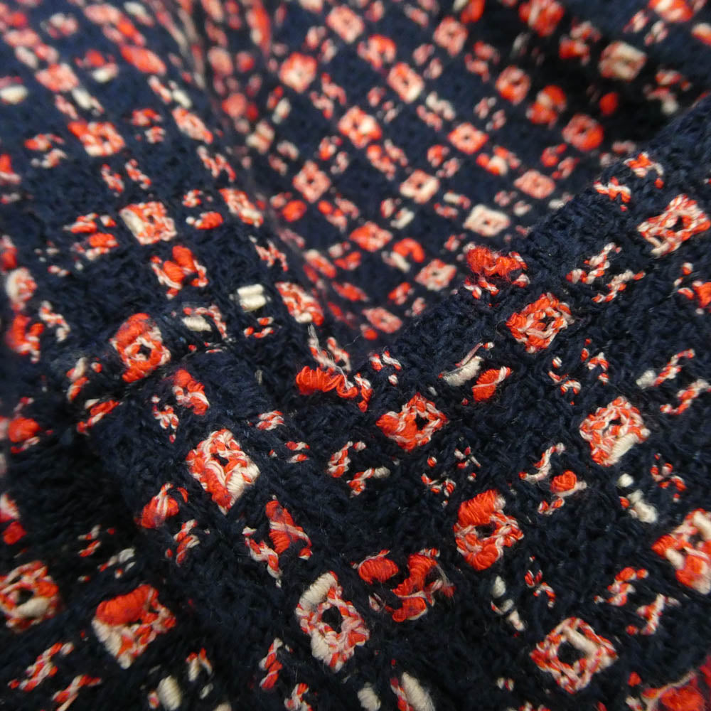 BURBERRY BLUE LABEL バーバリーブルーレーベル E1J12-623-29 ベルト付き ツイード切替 半袖 ニット ワンピース マルチカラー系 38【中古】