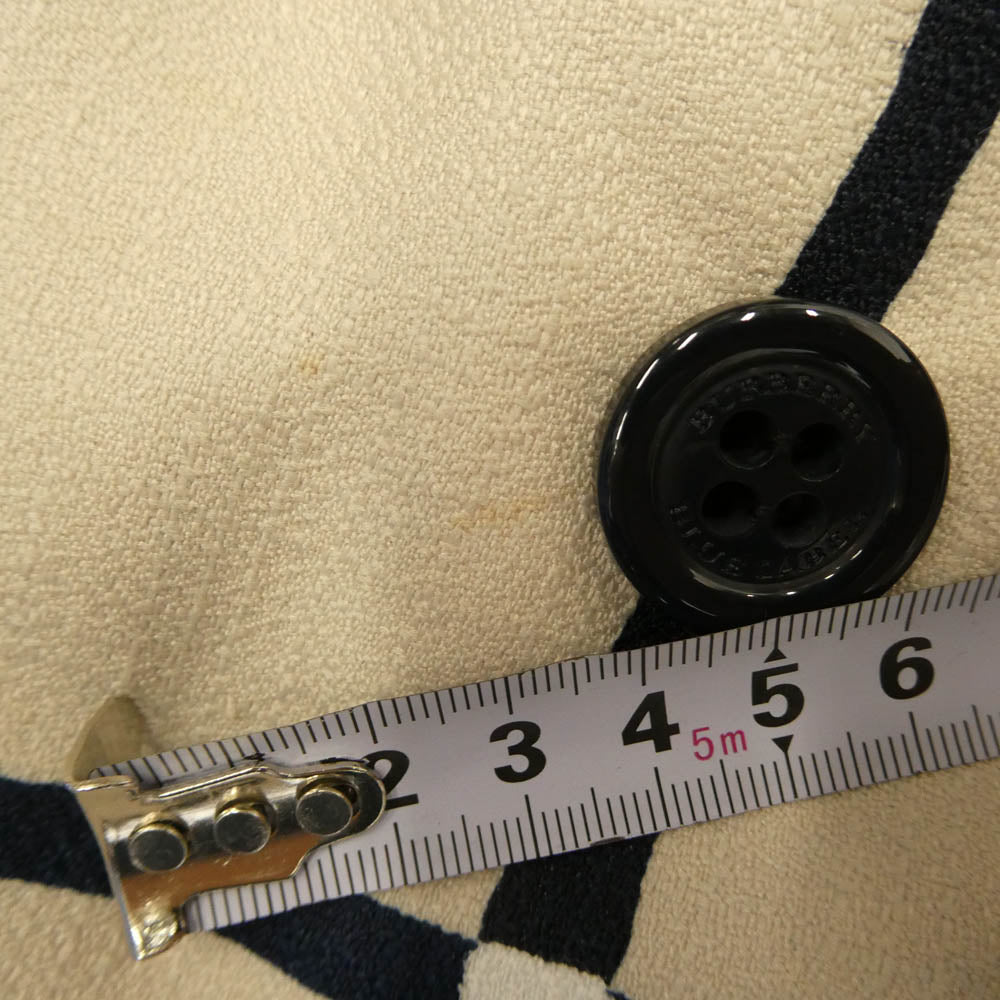 BURBERRY BLUE LABEL バーバリーブルーレーベル E1J14-625-40 ロゴ刺繍 チェック 切替 ベルト付き リブニット 半袖 ワンピース ベージュ系 38【中古】