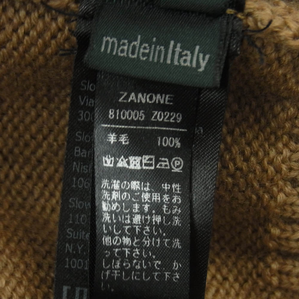 ZANONE ザノーネ 810005 Z0229 イタリア製 ウール タートルネック ニット セーター ブラウン系 46【中古】