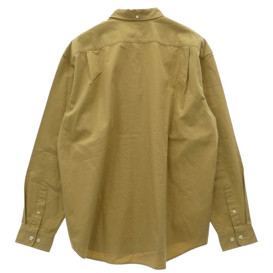 Supreme シュプリーム 23AW Small Box Shirt スモール ボックス ロゴ パッチ コットン ボタンダウン 長袖 シャツ ベージュ系 L【中古】