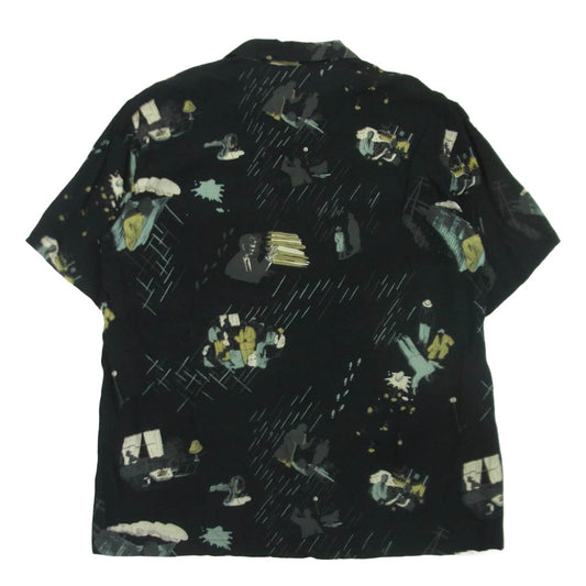PORTER CLASSIC ポータークラシック FILM NOIR ALOHA SHIRT フィルム ノワール アロハ 半袖 シャツ ブラック系 L【中古】
