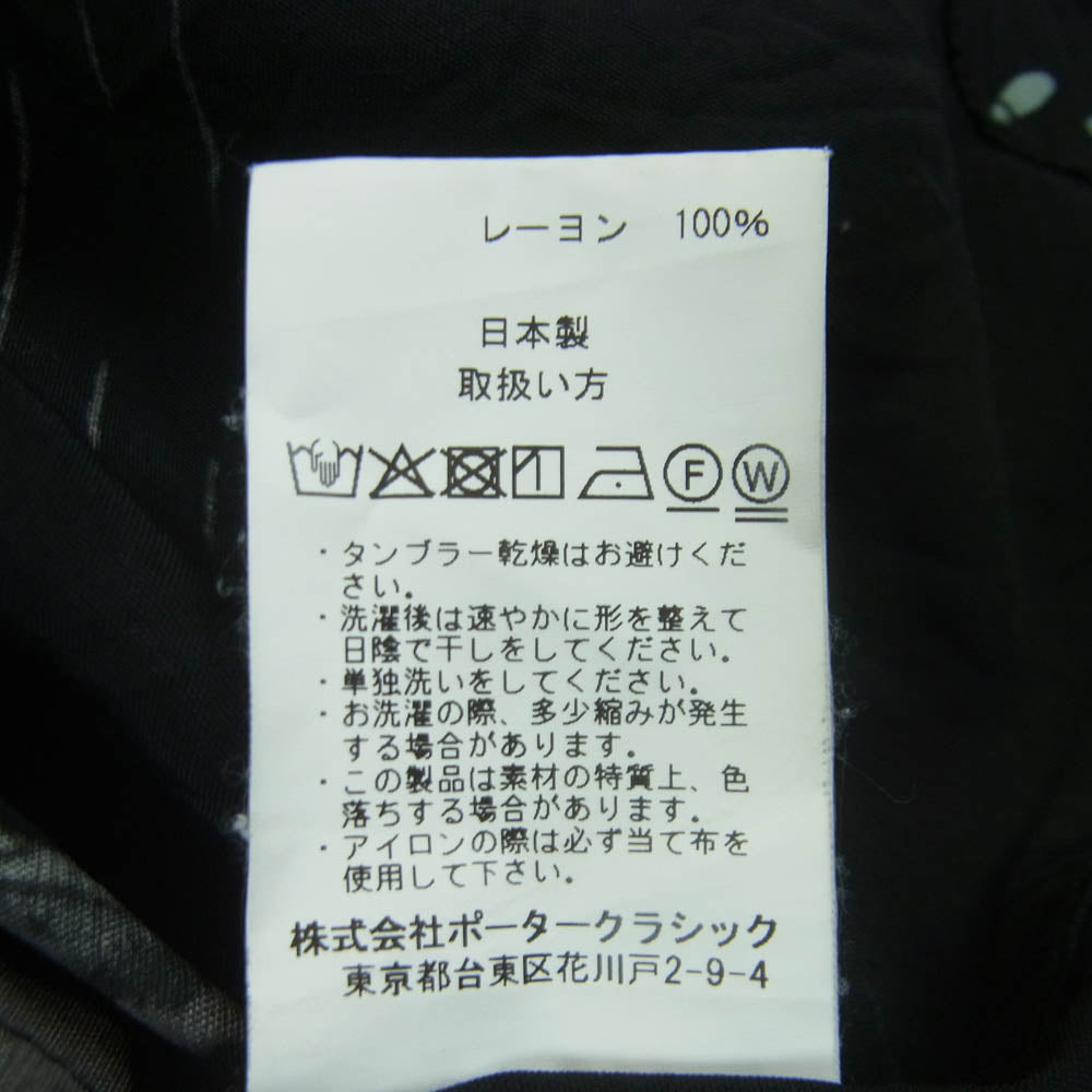 PORTER CLASSIC ポータークラシック FILM NOIR ALOHA SHIRT フィルム ノワール アロハ 半袖 シャツ ブラック系 L【中古】