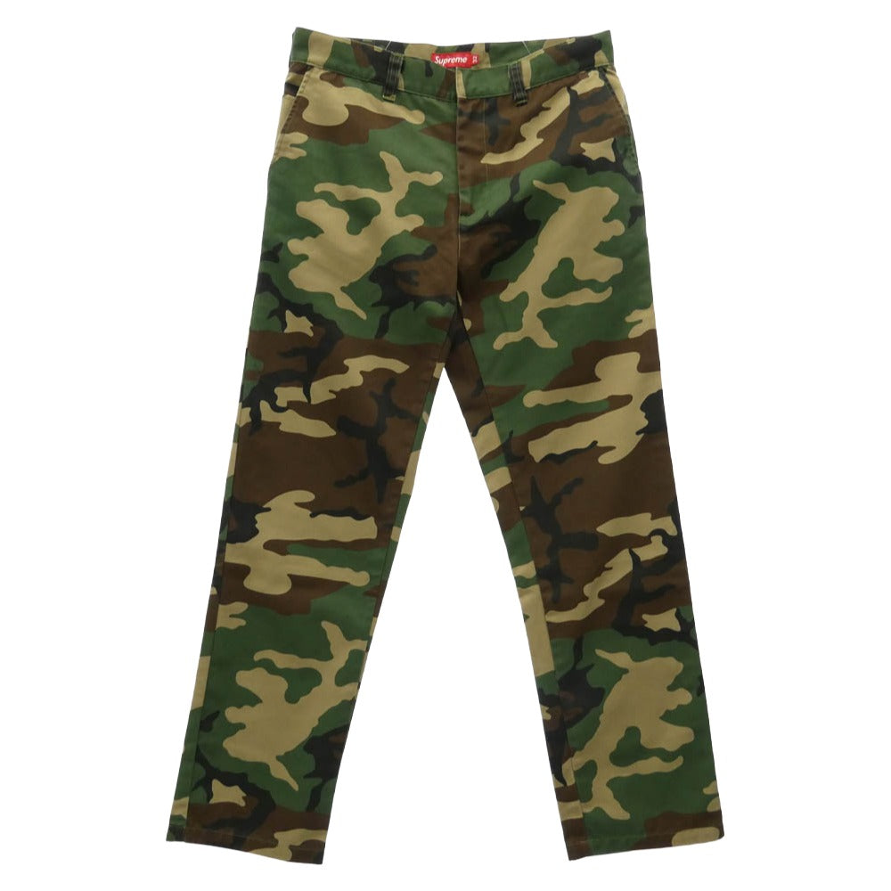 Supreme シュプリーム Camo Work Pnats ウッドランドカモ 迷彩 バックポケット ピスタグ カモフラ ワーク パンツ マルチカラー系 32【美品】【中古】 Supreme シュプリーム Camo Work Pnats ウッドランドカモ 迷彩 バック