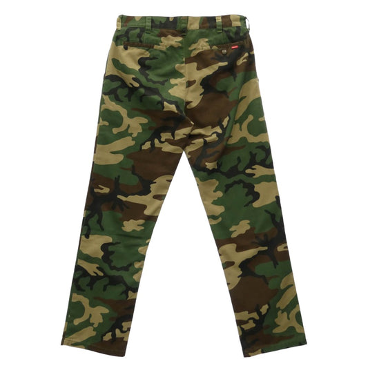Supreme シュプリーム Camo Work Pnats ウッドランドカモ 迷彩 バックポケット ピスタグ カモフラ ワーク パンツ マルチカラー系 32【美品】【中古】