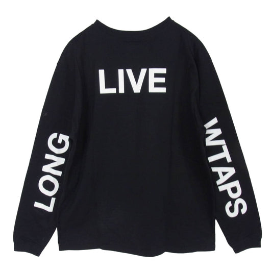 WTAPS ダブルタップス 16SS 161ATDT-LT01S SPOT LONG LIVE L/S TEE SCREEN スポット ロング リブ スクリーン Tシャツ 長袖 カットソー ブラック系 2【新古品】【未使用】【中古】