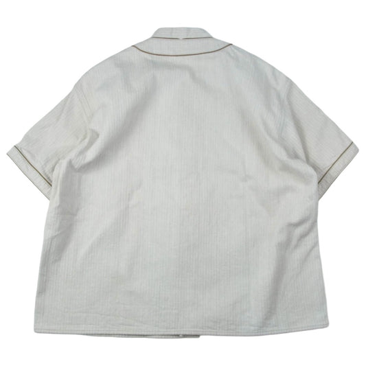 ゴフクセイ DAVON GAME SHIRT ヘリンボーン ゲームシャツ ベースボール 半袖 シャツ 生成り系【美品】【中古】