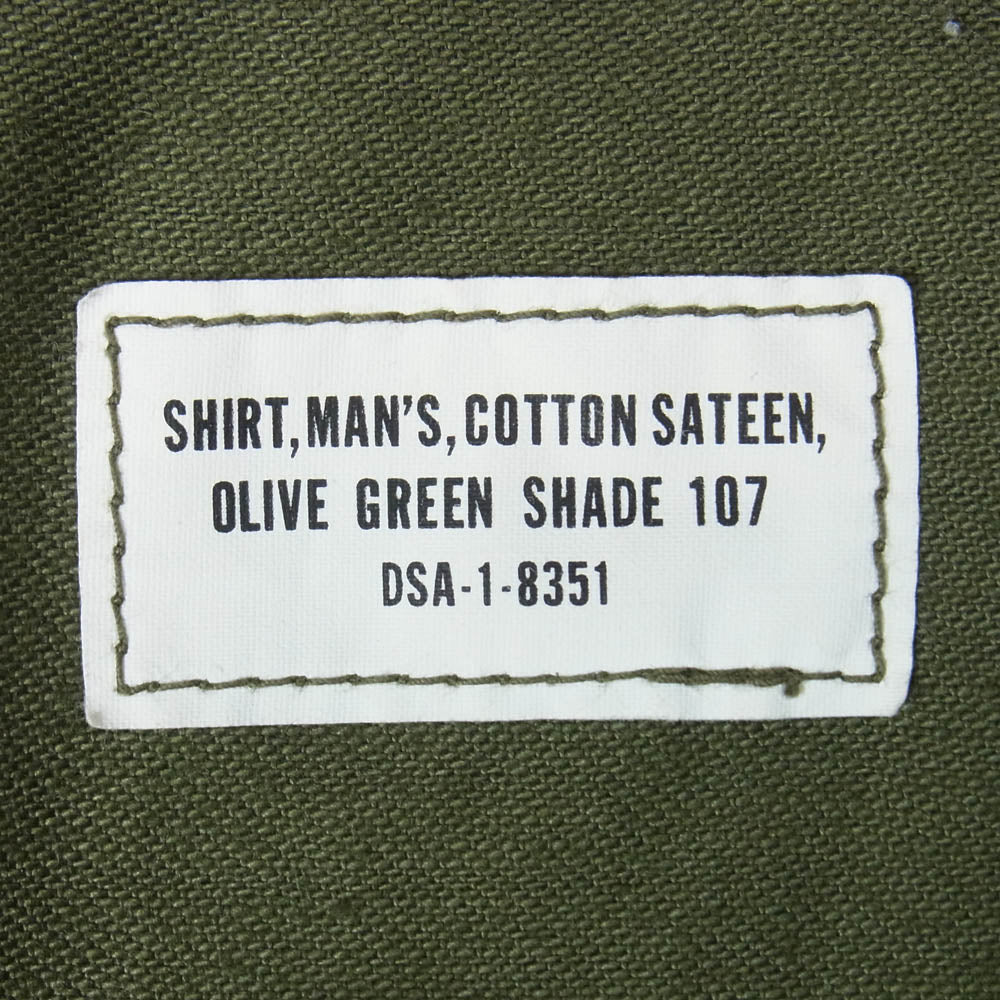 マッシュ US ARMY OG107 サテンシャツ IMJIN SCOUTS 65年 復刻 ミリタリー シャツ カーキ系 15 1/2 X 33【美品】【中古】