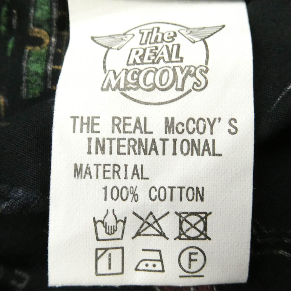 The REAL McCOY'S ザリアルマッコイズ MS21002 COTTON HAWAIIAN SHIRT / FLYING TIGERS コットン ハワイアン シャツ フライングタイガー 半袖 シャツ ブラック ブラック系 15【美品】【中古】