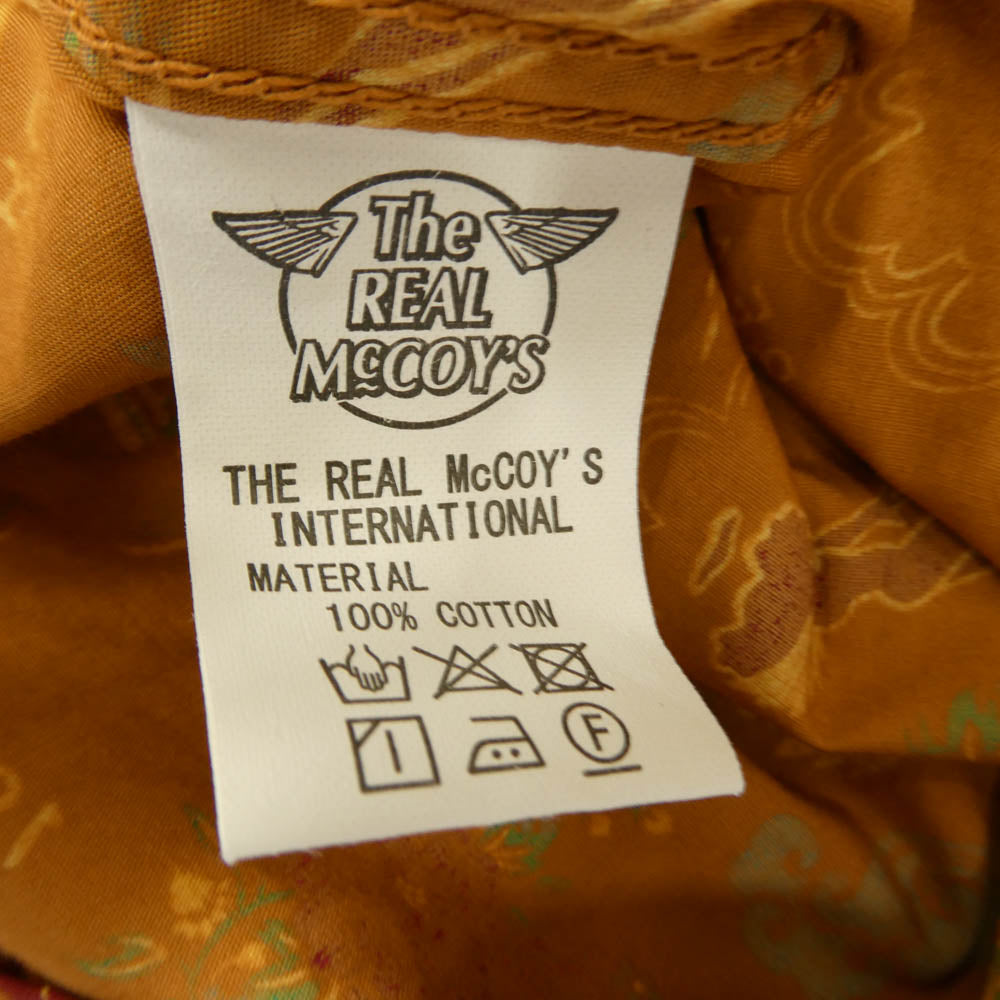 The REAL McCOY'S ザリアルマッコイズ MS21002 COTTON HAWAIIAN SHIRT / FLYING TIGERS コットン ハワイアン シャツ フライングタイガー 半袖 シャツ ライトブラウン系 15【美品】【中古】