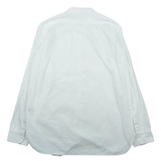 The REAL McCOY'S ザリアルマッコイズ MS20017 DOUBLE DIAMOND CHAMBRAY BAND COLLAR SHIRT シャンブレー バンドカラー ノーカラー 長袖 シャツ ホワイト系 15【美品】【中古】