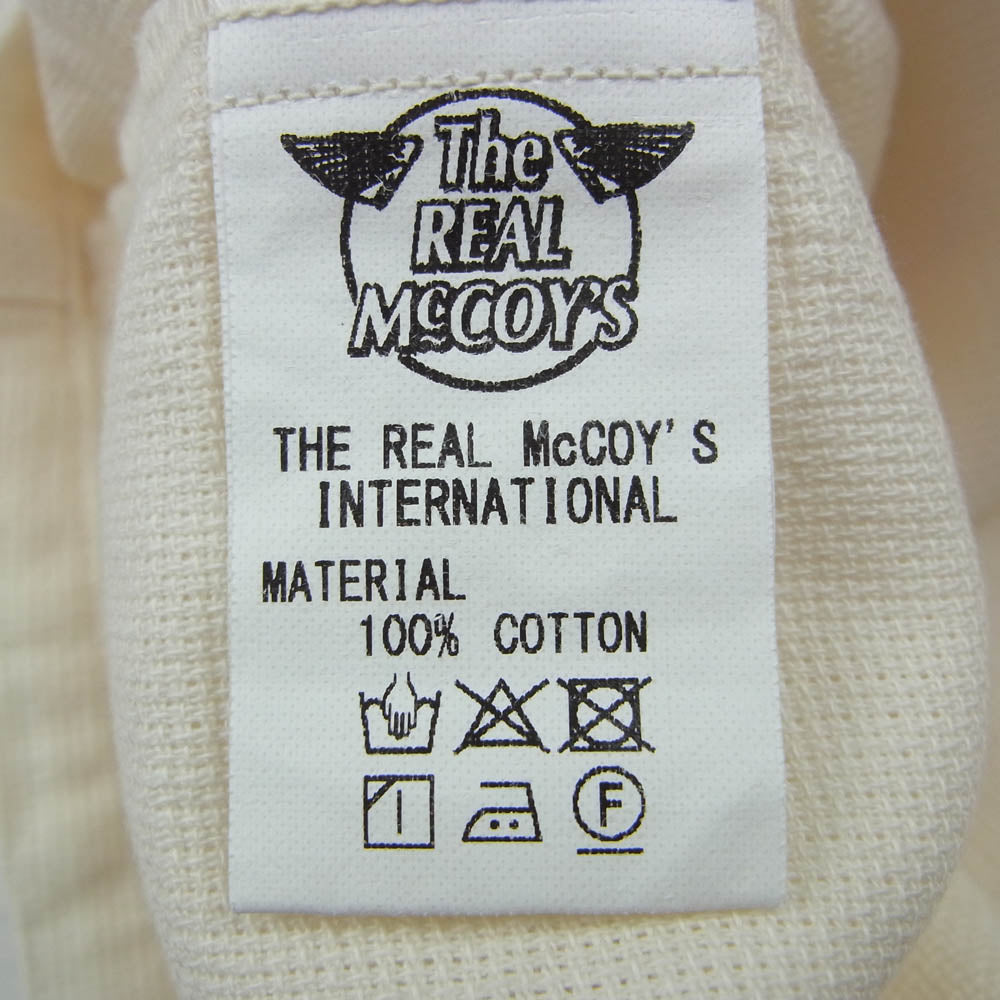 The REAL McCOY'S ザリアルマッコイズ MS20015 JOE McCOY ジョーマッコイ JM PANAMA SHIRT L/S オープンカラー パナマ シャツ 長袖シャツ ホワイト系 M【美品】【中古】