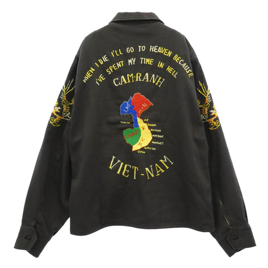 The REAL McCOY'S ザリアルマッコイズ MJ23008 VIET-NAM JACKET CAM-RANH ベトナム ジャケット ベトジャン スーベニアジャケット チャコール系 M【中古】
