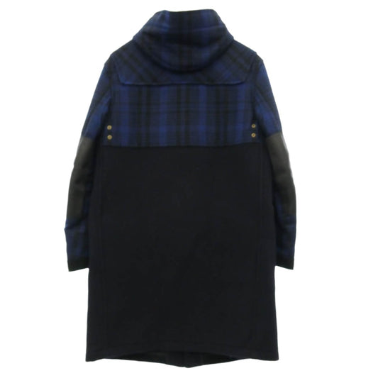 JUNYA WATANABE COMME des GARCONS ジュンヤワタナベコムデギャルソン Gloverall グローバーオール 19AW WD-C903 eYe アイズ Gloverall Customize エルボーパッチ チェック ダッフルコート ブラック系 ネイビー系 S【中古】