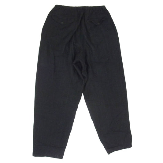 COMOLI コモリ 24AW A03-03010 カシミヤ シルク ストライプ テーパード パンツ ブラック系 2【中古】