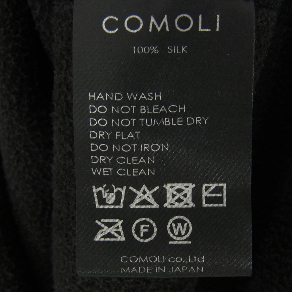 COMOLI コモリ 25AW C03-05012 シルク フリース クルーネック プルオーバー ジャケット FADE BLACK ブラック系 3【中古】