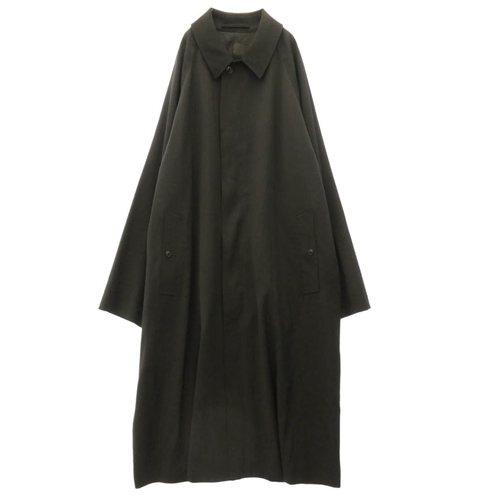 COMOLI コモリ 24AW A03-04015 ウールギャバ バルカラーコート ギャバジン ステンカラーコート ブラック系 4【美品】【中古】 COMOLI コモリ 24AW A03-04015 ウールギャバ バルカラーコート