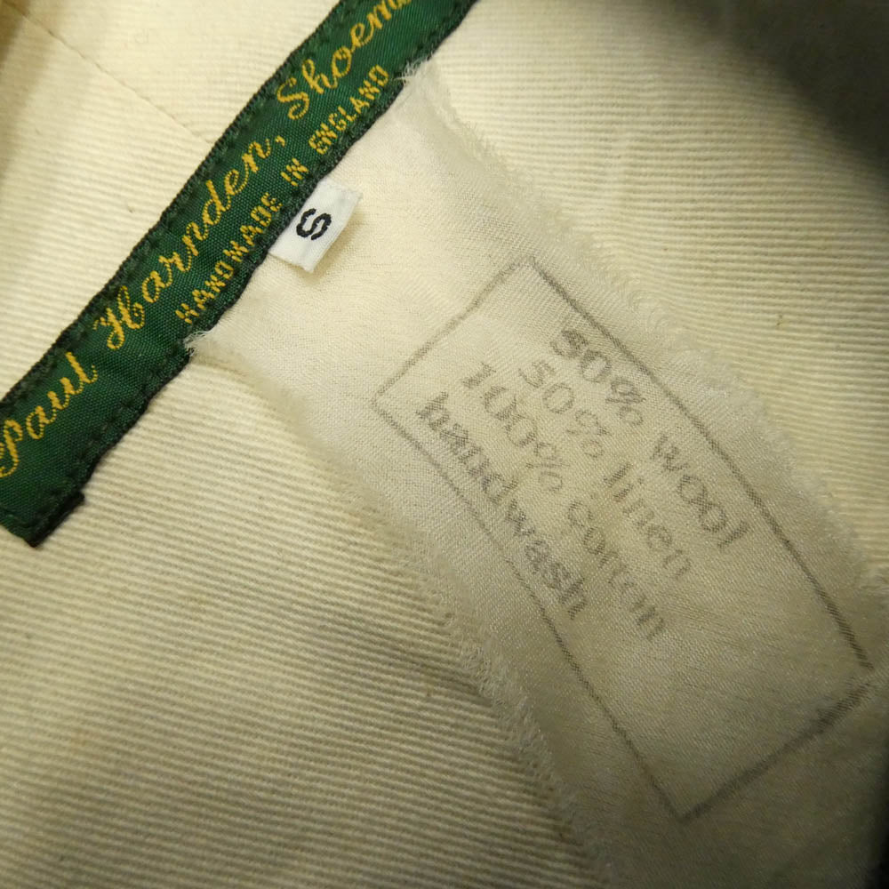 Paul Harnden ポールハーデン Wool Linen Mac Coat Tweed Short ウールリネン ツイード ショート マックコート チャコール系 S【中古】