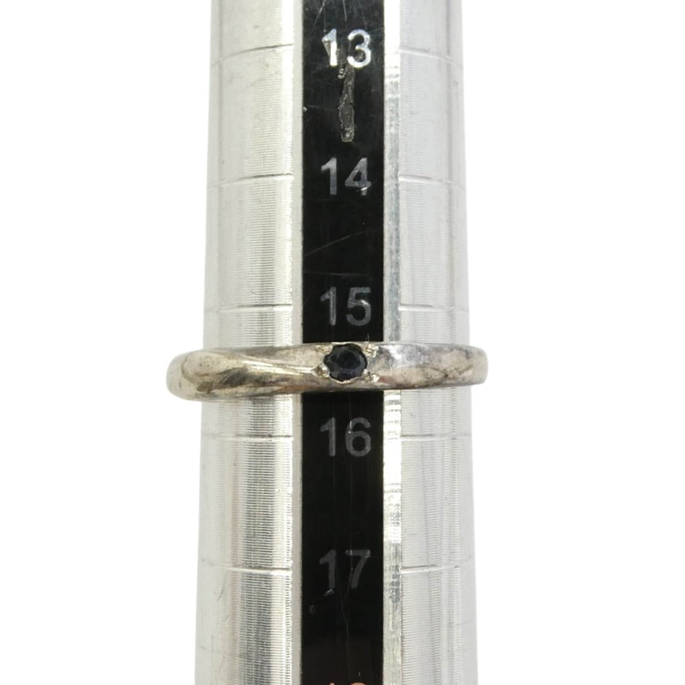 ケト ストーン リング シルバー系 ブラック系 15.5号【中古】